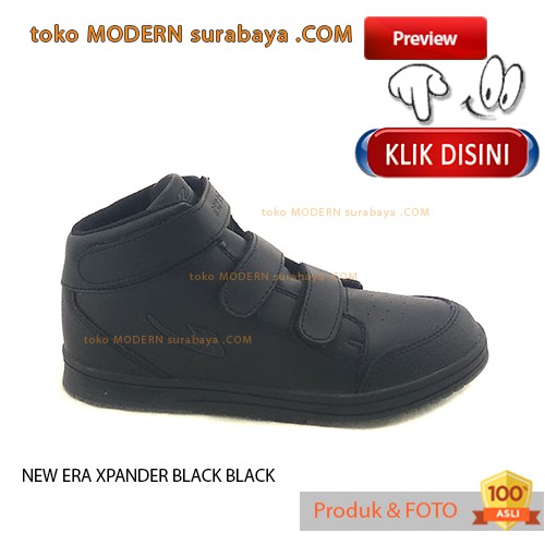 NEW ERA XPANDER BLACK BLACK sepatu sekolah anak boots sneakers