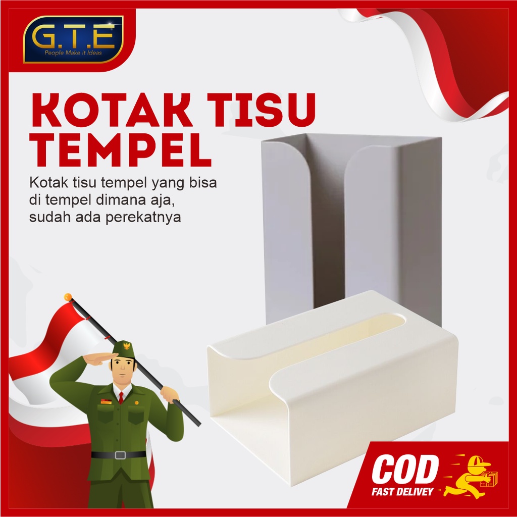 GTE | Tempat Tissue Tempel Dinding Dapur Toilet / Kotak Tissue Dapur / Kotak Tisu Serbaguna / Wall Stick Box