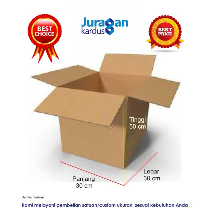 

Kardus Polos 30x30x50 cm