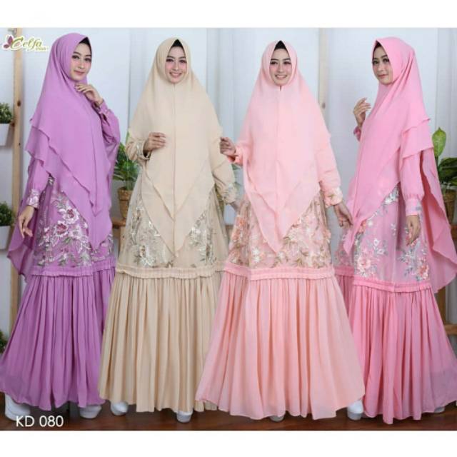 Gamis syari original by celfa/gamis syari set khimar