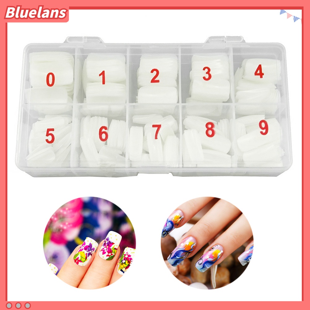 (In Stock) Kacamata Hitam Lensa Warna Warni ♡500pcs / Set Kuku Palsu Full Cover Bahan Akrilik Untuk Manicure DIY