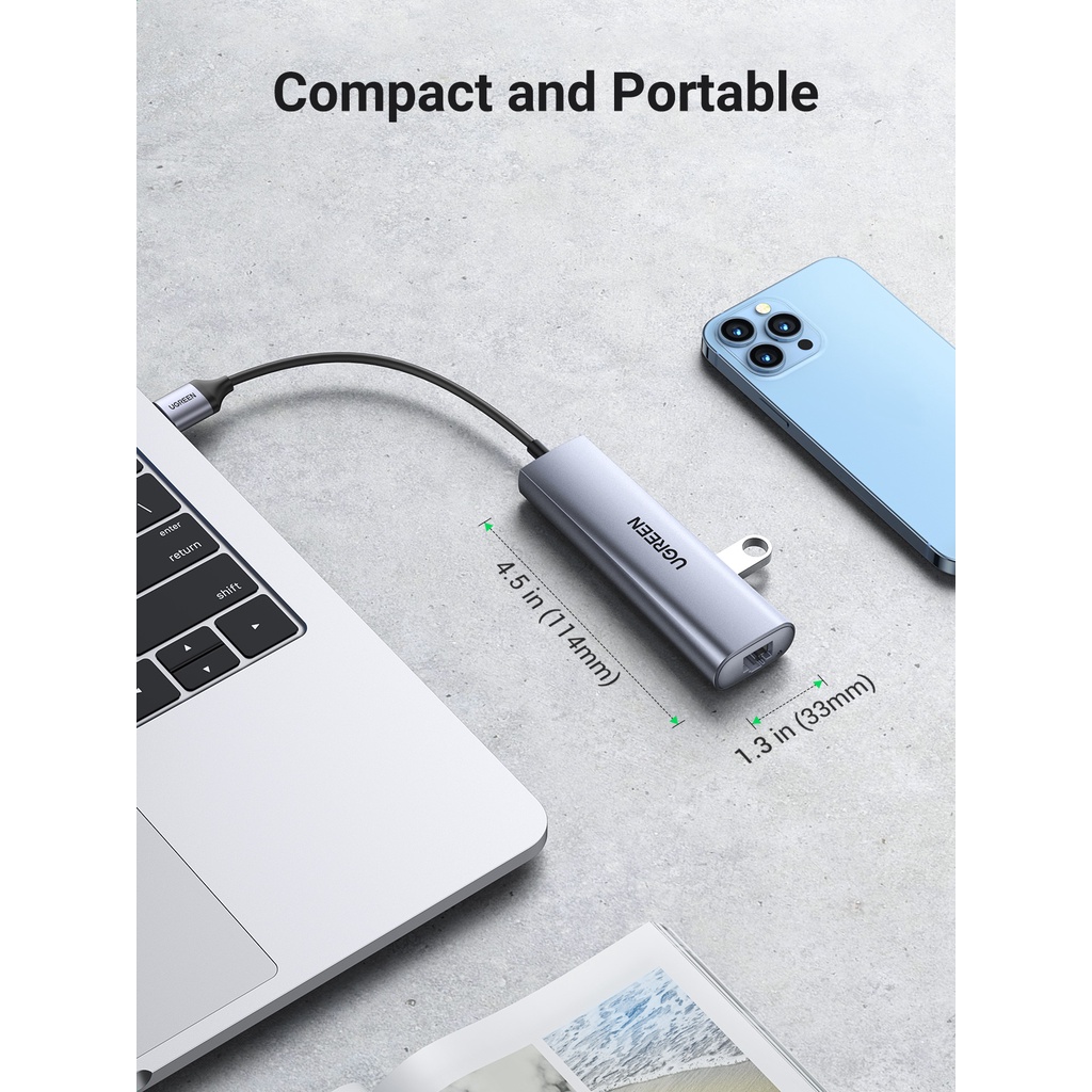 【Stok Produk di Indonesia】Ugreen Adapter Ethernet USB 3.0 Ke RJ45 3.0 Untuk MacBook Air