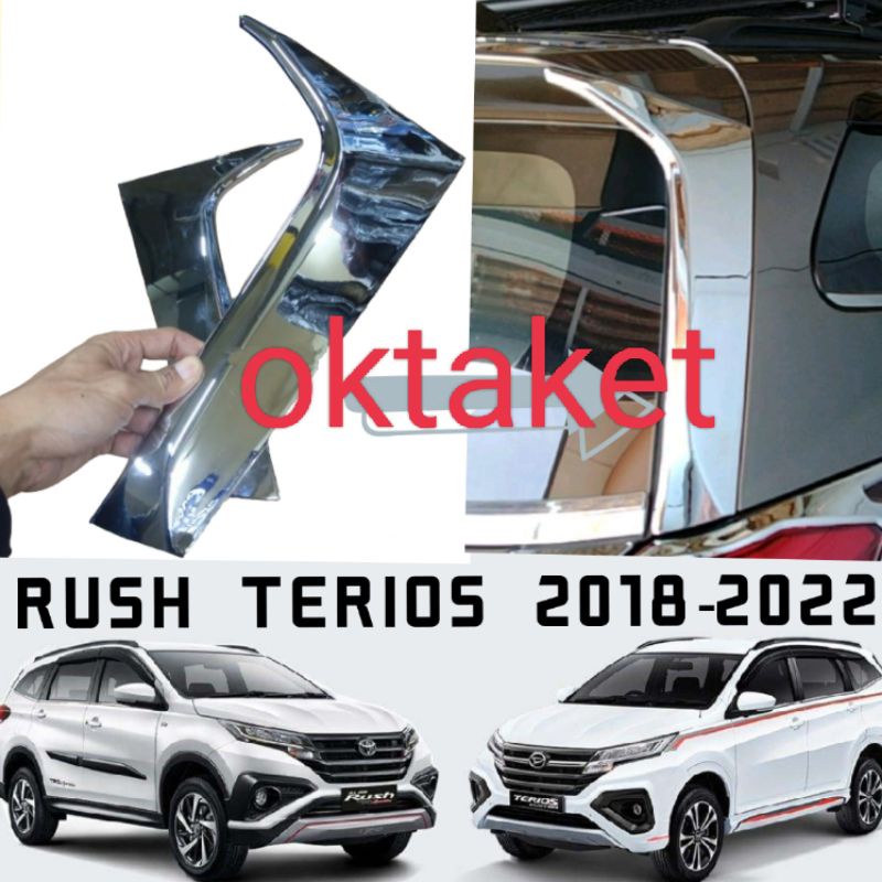 End pilar all new Rush Terios 2018 2020 2022 Gr Sport pillar belakang chrome jsl