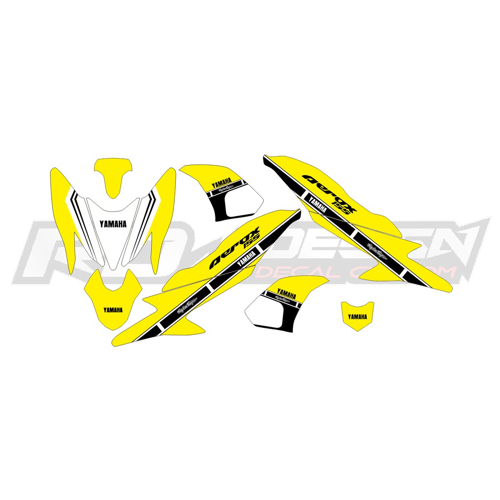 DECAL STICKER AEROX 155 (002) DEKAL STIKER MERAH HITAM KUNING