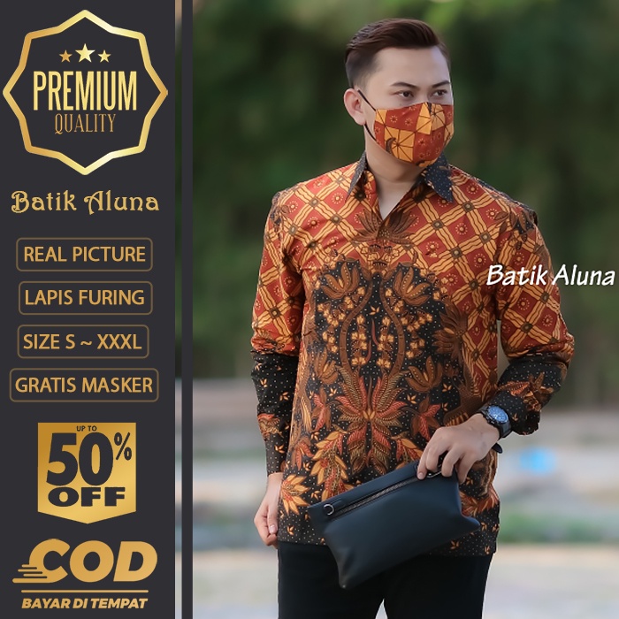 BATIK PRIA LENGAN PANJANG MEWAH PREMIUM ALUNA PRABUSENO SHANGHAI KERIS KEMEJA BATIK ACARA NIKAHAN KE