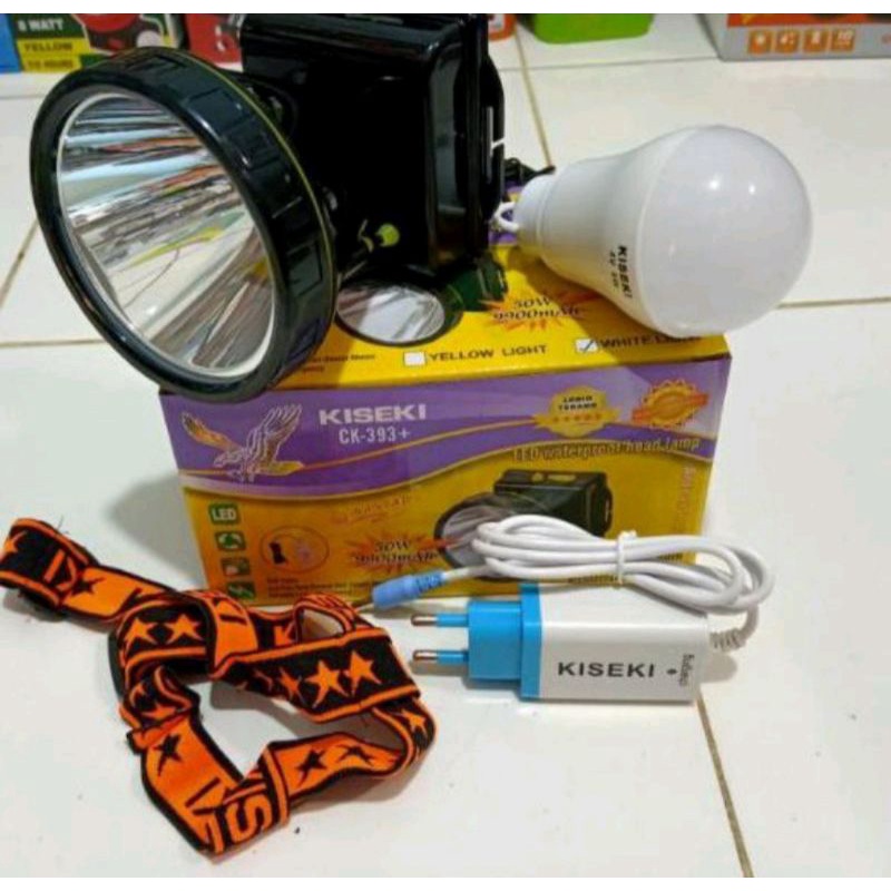 SENTER LED KEPALA HEADLAMP KISEKI 50watt WATT CK-393+ WATERPROOF