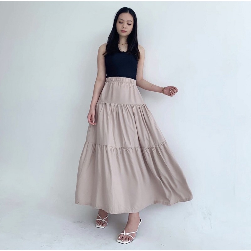 VIONA MAXI SKIRT PREMIUM KOREA - ROK HIJAB FRIENDLY - BASIC SKIRT - ROK PANJANG WANITA - ROK KONDANGAN - HADIAH / KADO ULTAH WANITA