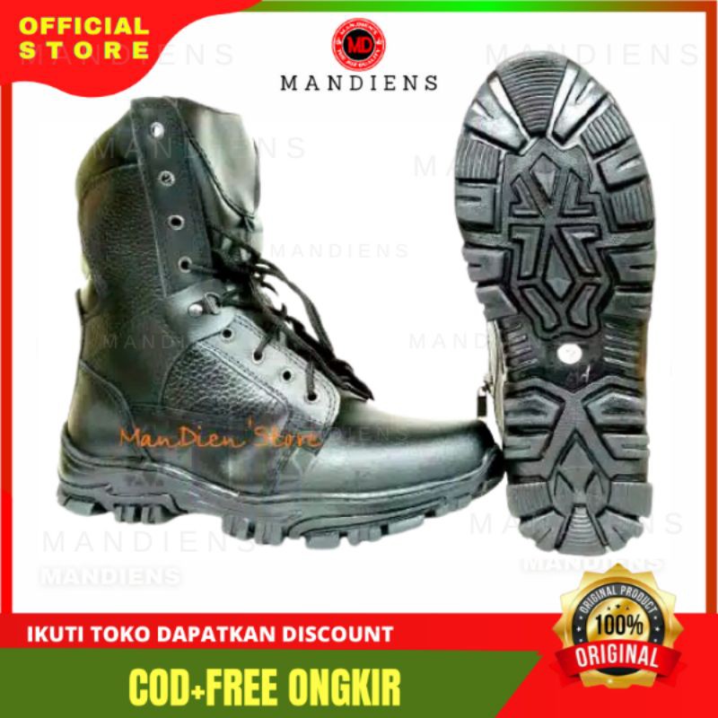 MANDIENS - Sepatu PDL Kulit Sapi Asli  Boots PDL TNI GEGANA Kulit Asli