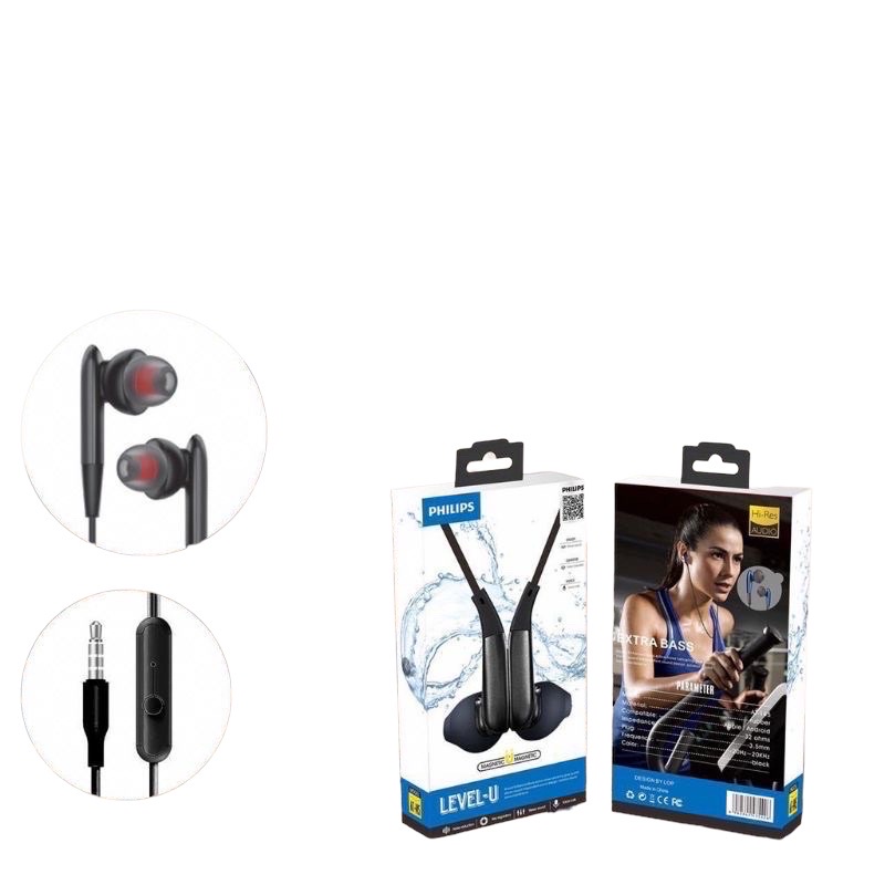 HANDSFREE PHILIPS MURAH AT145 LEVEL U IN EAR EXTRA BASS EARPHONE HENSET HEADSET HENSED PHILIPS AT-145 LEVEL U