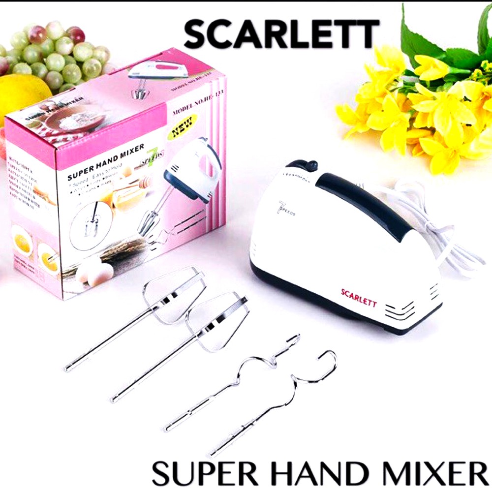 Super Hand Mixer Kue Scarlett 7 Speed Level Multifungsi