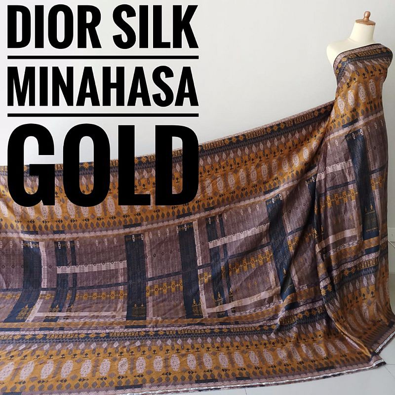 LAST STOCK Kain Meteran Di*r Silk Minahasa Gold (0.5M)