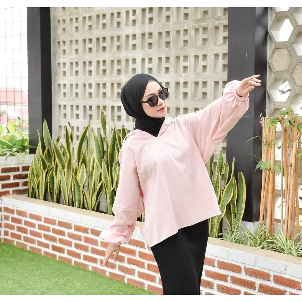 V.Vara Batwing Hoodie Wanita -  Sweater Wanita Terkini-dusty