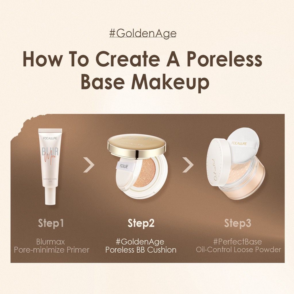 BPOM Focallure Poreless Matte Air Cushion Foundation FA198 BB Cushion Full Coverage Waterproof Foundation