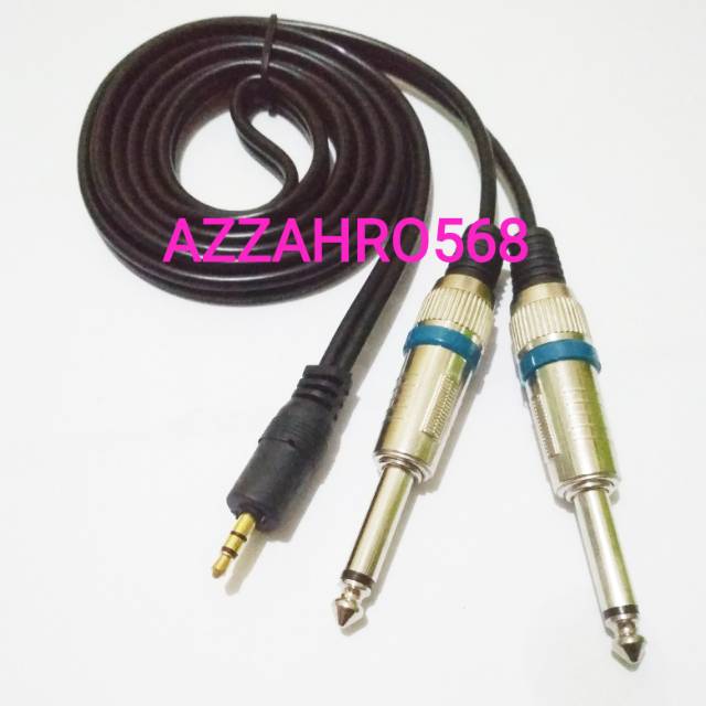 Kabel 2 Jack Akai Mono 6.5mm To 3.5mm Stereo M - M 5Meter