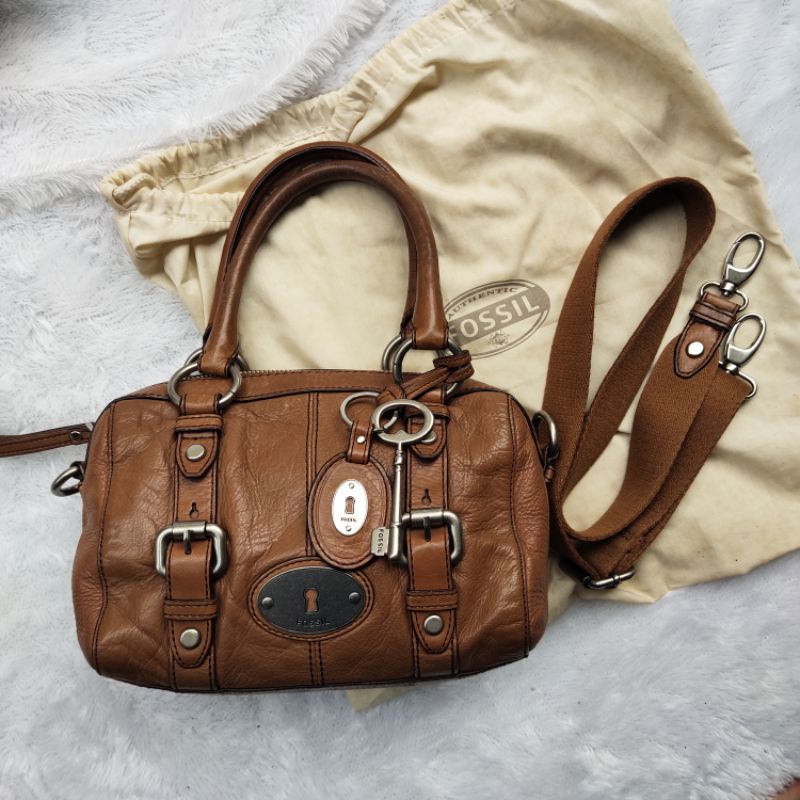 Tas Fossil Maddox Small Satchel Chesnut