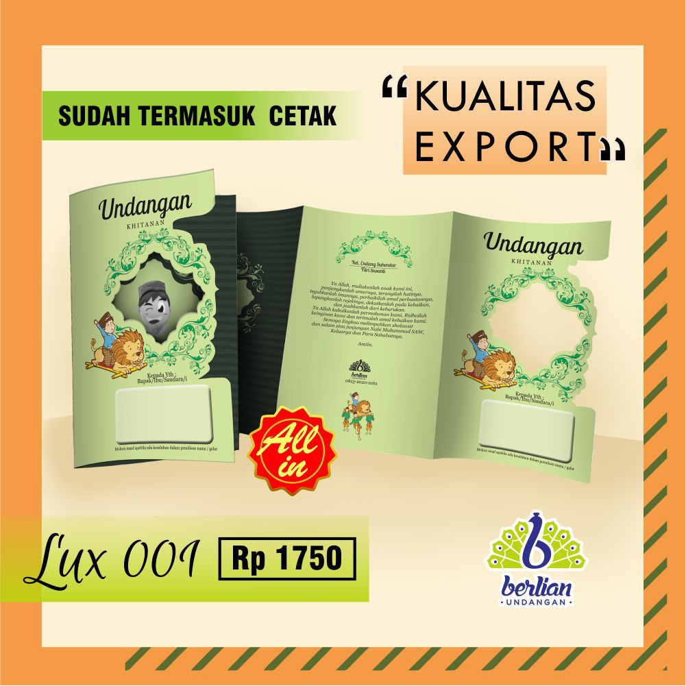 75+ Contoh Undangan Khitan Lipat 3 Terbaik Gratis