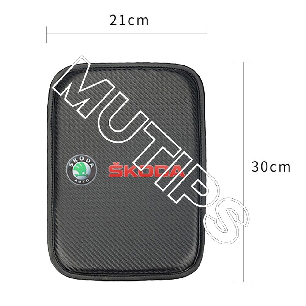 Skoda Bantalan Sandaran Tangan Mobil Bahan Serat Karbon Untuk Rapid Kodiaq Octavia 2 3 Fabia Karoq Superb