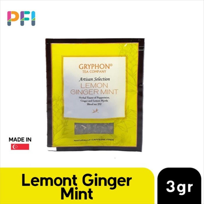 

Teh-Daun- Gryphon Tea Lemon Ginger Mint 1 Sachets -Daun-Teh 800 Teh-Makanan-Minuman