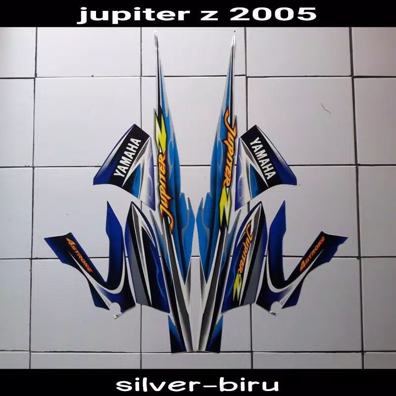 Striping sticker lis body yamaha jupiter z thn 2005 silver biru