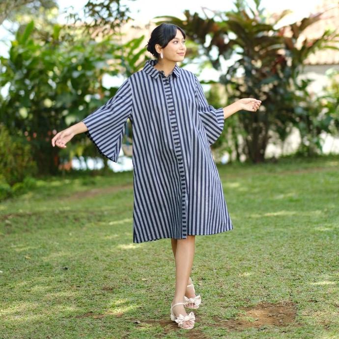 NONA RARA - Swastika Alinea D0268, Baju dress batik wanita modern