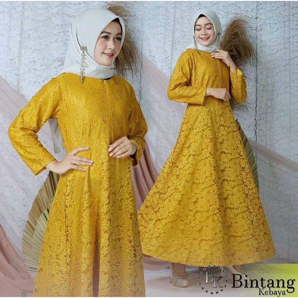 BIN&gt; GAMIS BRUKAT KEREN - kebaya gamis modern - pakaian modis wanita - kebaya outfit pesta kekinian