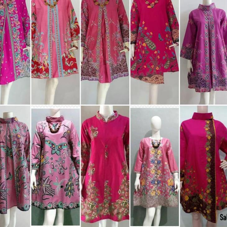 Hot Sale TUNIK BATIK WARNA PINK JAMBON UNGGUL JAYA BATIK