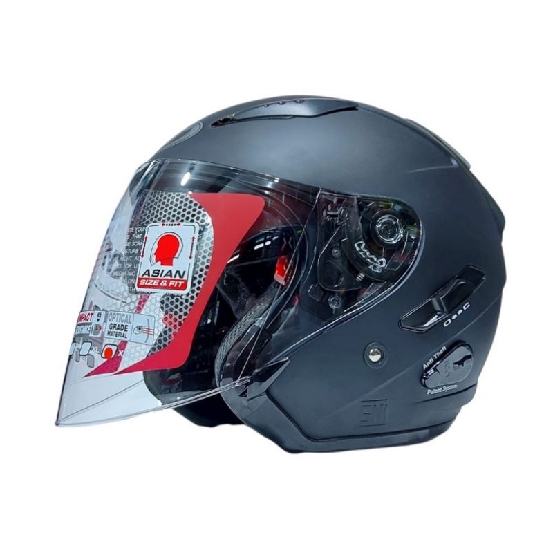 Helm Galaxy Flat R Hitam Doff Solid