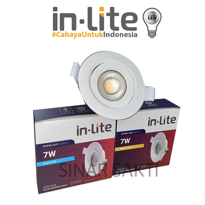 INLITE Lampu Spotlight Slim LED 7w INDC236 Lampu Led Downlight 7 Watt