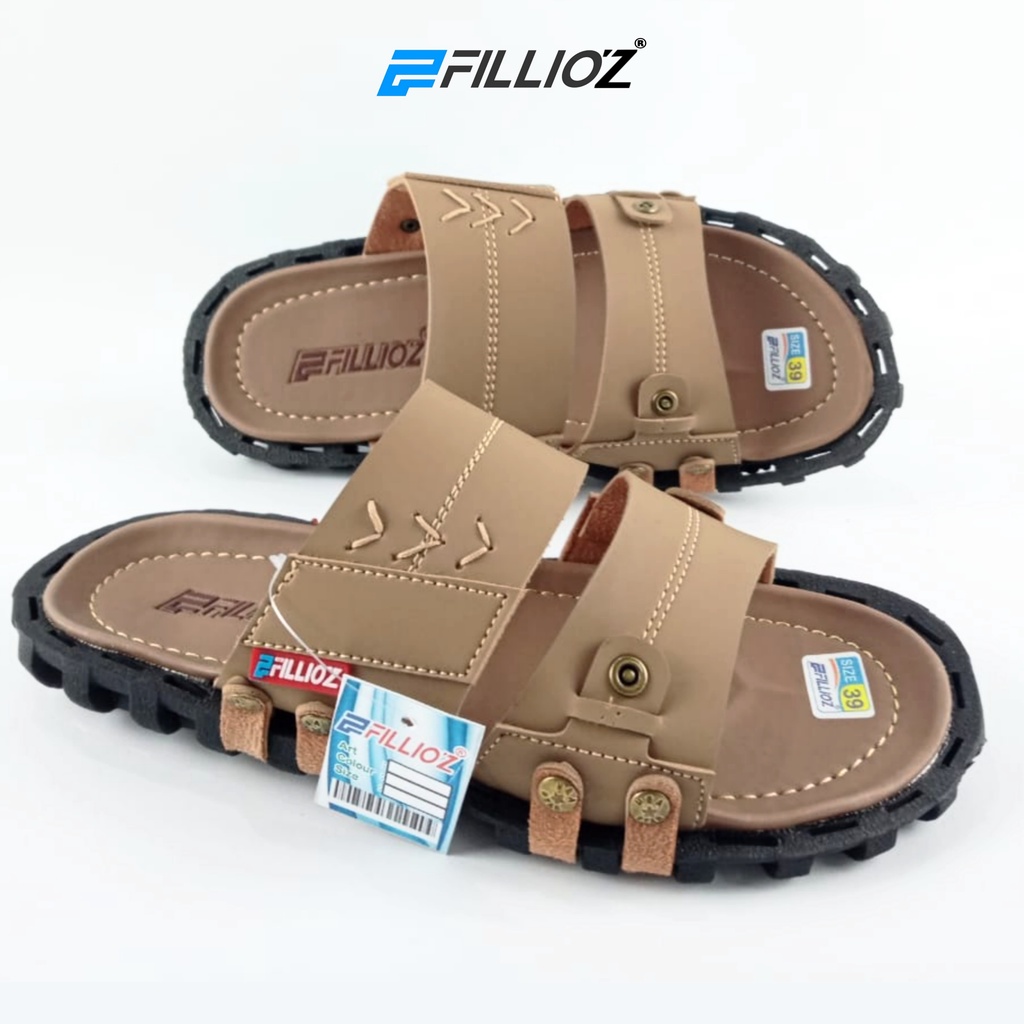 Sandal Pria Kulit Casual Fillioz Original F74 Trend Terbaru