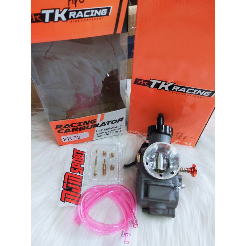 karbu TK racing PE 28 set plus spuyer . karburator TK jepang original pe 28