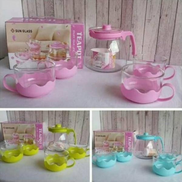 DAHO Set Teapot Dapat 4 Gelas - FG-TEAPOT-SET-4GELAS