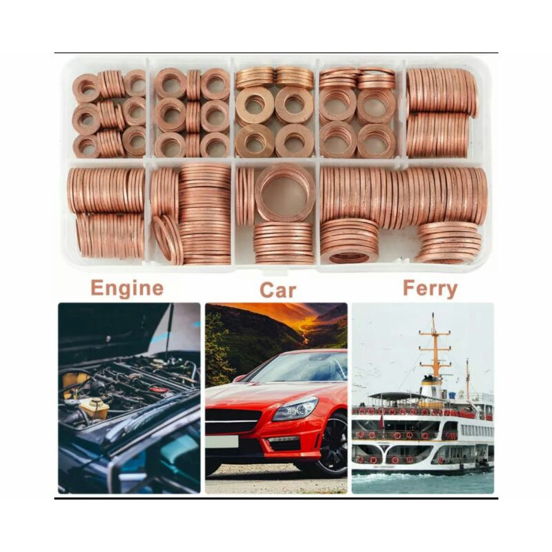 ring cincin gasket mur baut set seal mesin cuci m6 m8 m10 m12 m14 m16 m18 tembaga pengencang engine 