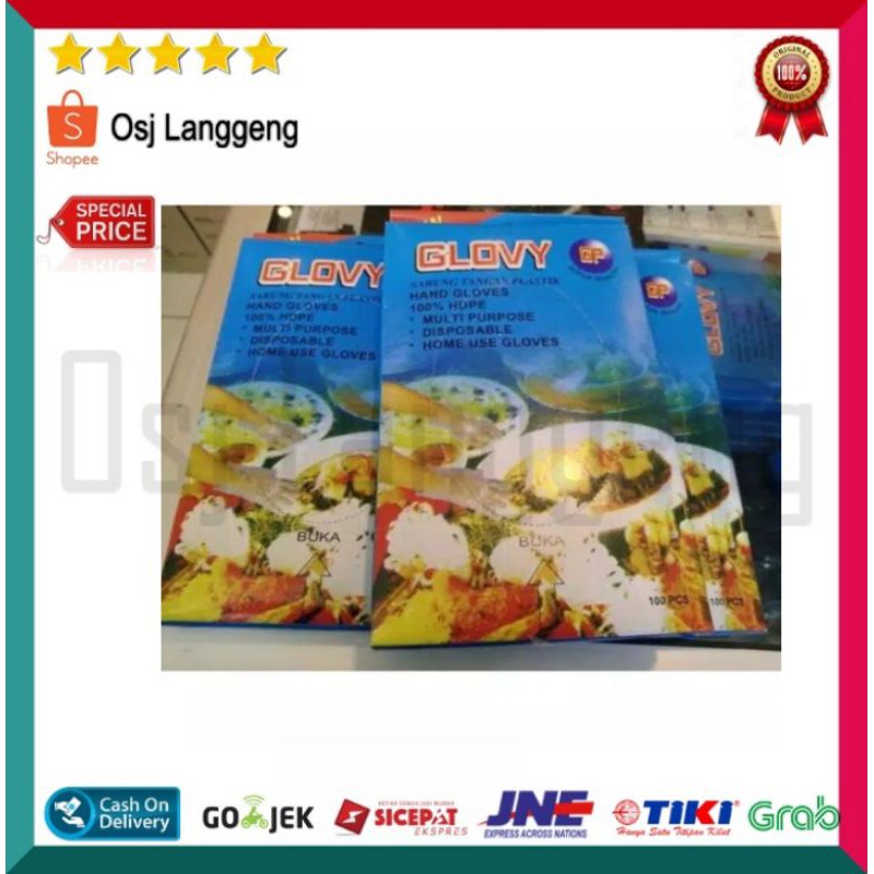 BISA COD |  Safety Gloves Sarung Tangan Plastik Disposable Chef / sarung tangan Glovy