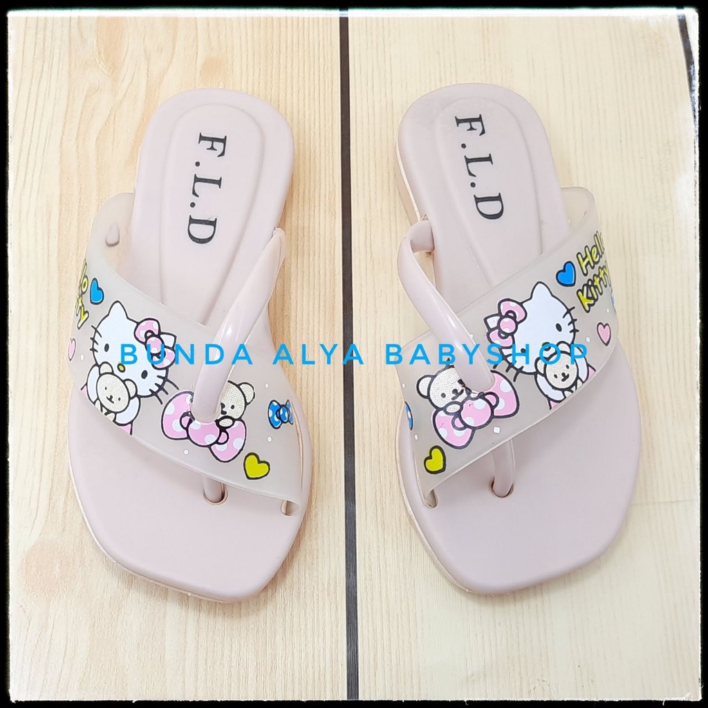 Sendal Anak Perempuan Umur 1- 6 Tahun Elastis Kartun Lucu PINK Sandal Anak Cewek Alas Karet Anti Licin Nyaman