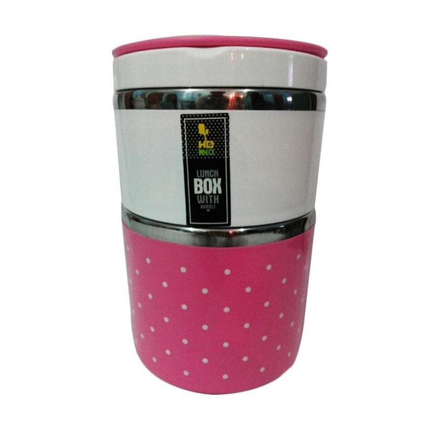 Home-Klik Box Rantang 2 Susun + Pegangan - Pink