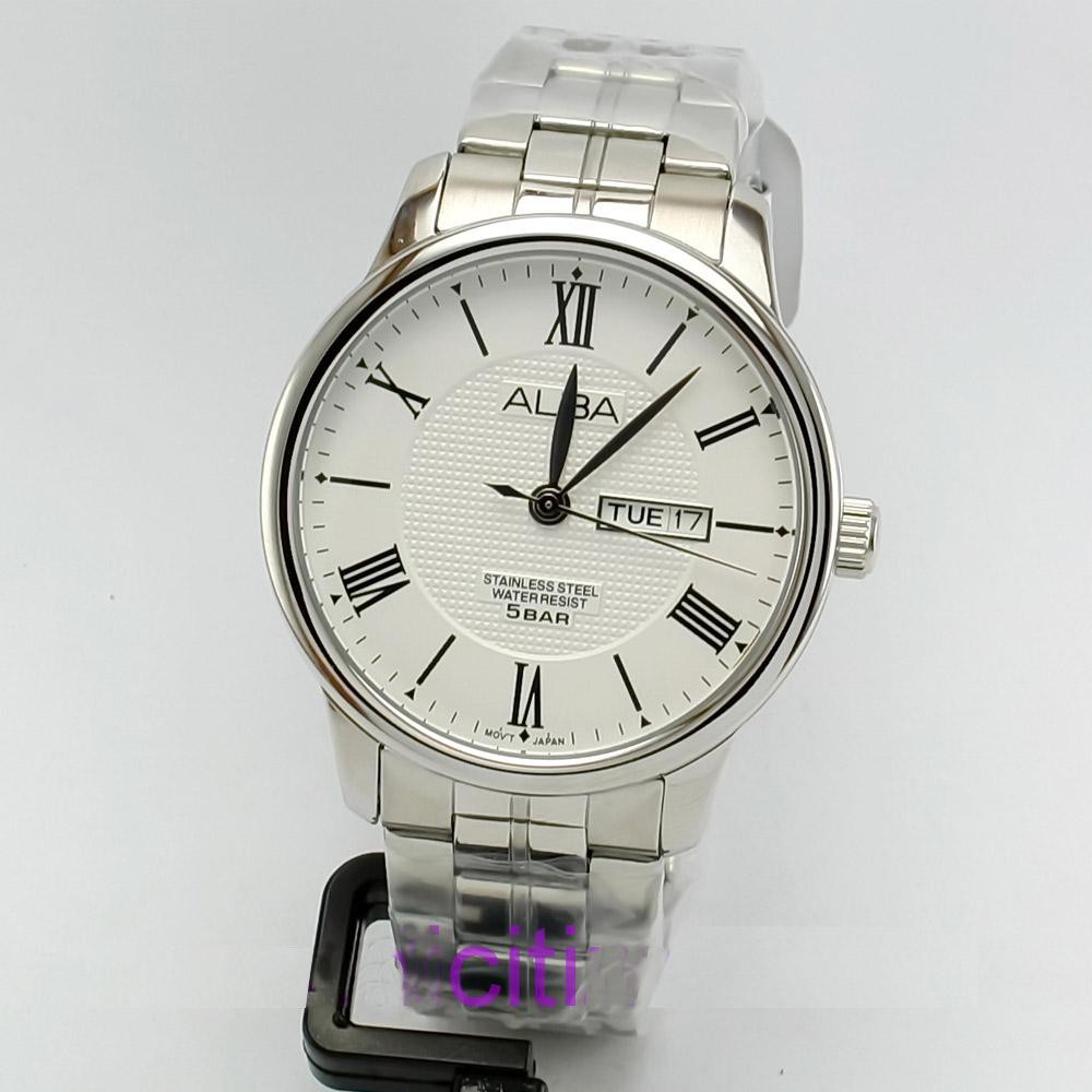 Alba Active AV3295X1 Quartz White Dial Roman | Jam Tangan Pria AV3295