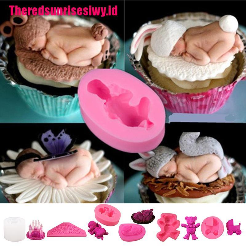 Cetakan Kue / Coklat 3D Bahan Silikon Untuk Dekorasi Baby Shower