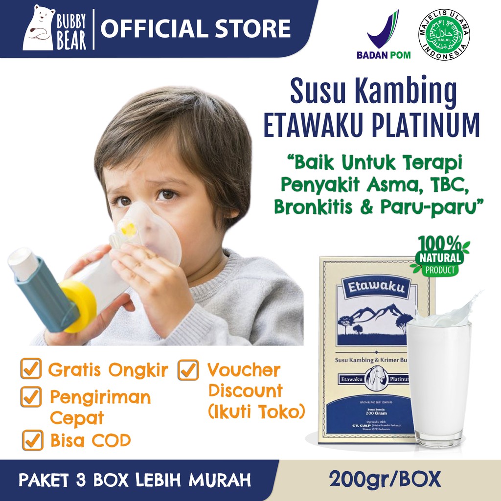 

Paket 3Box - Susu Kambing Murni Segar Etawa Provit Premium Mengatasi Masalah Pernafasan & Pencernaan