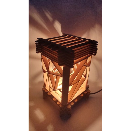 Lampu Tidur Aesthetic Dekorasi Kamar Jadi Cantik - Kerajinan Tangan Stik Eskrim