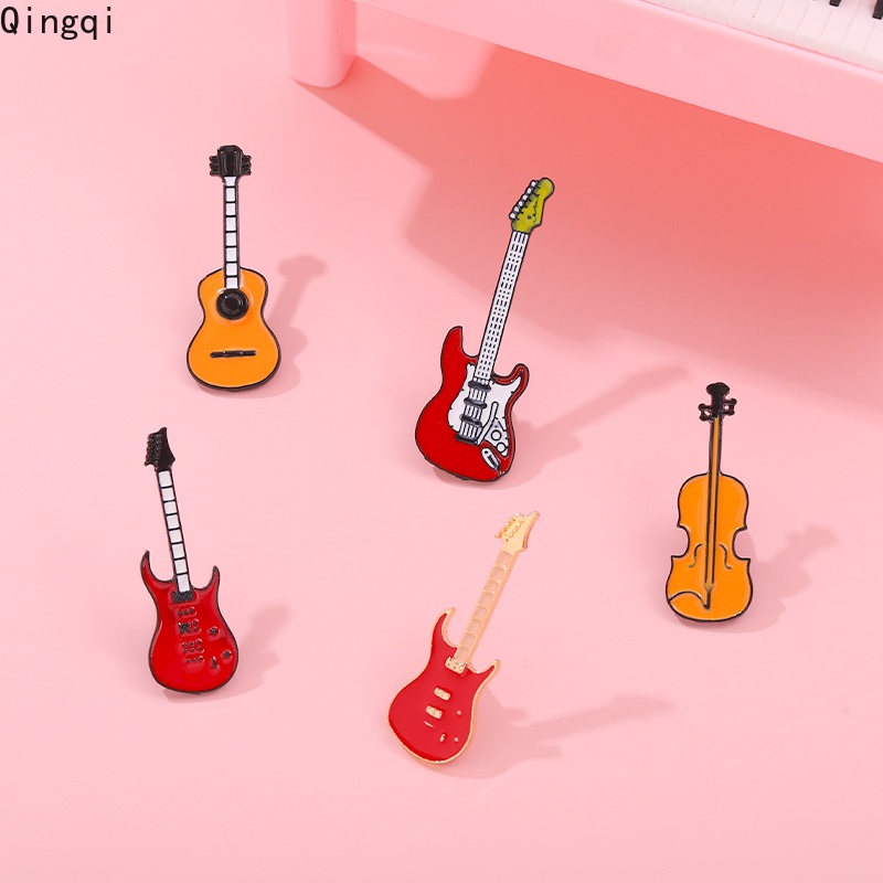 Rock Bros Pin Enamel Desain Kartun Band Musik Gitar Bass Untuk Hadiah