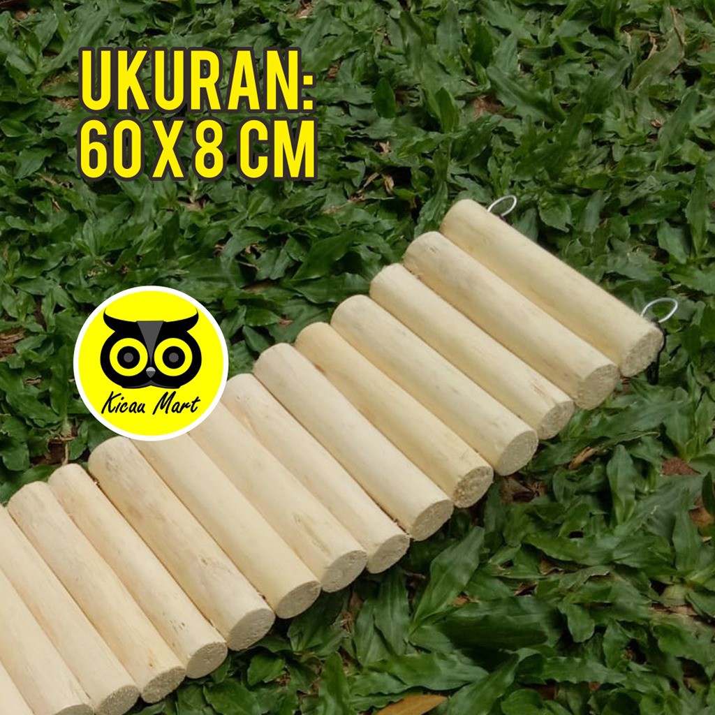 JEMBATAN HAMSTER KAYU FLEKSIBEL MAINAN AYUNAN HAMSTER SUGAR GLIDER SG BURUNG IGUANA 60 X 10CM JMS60