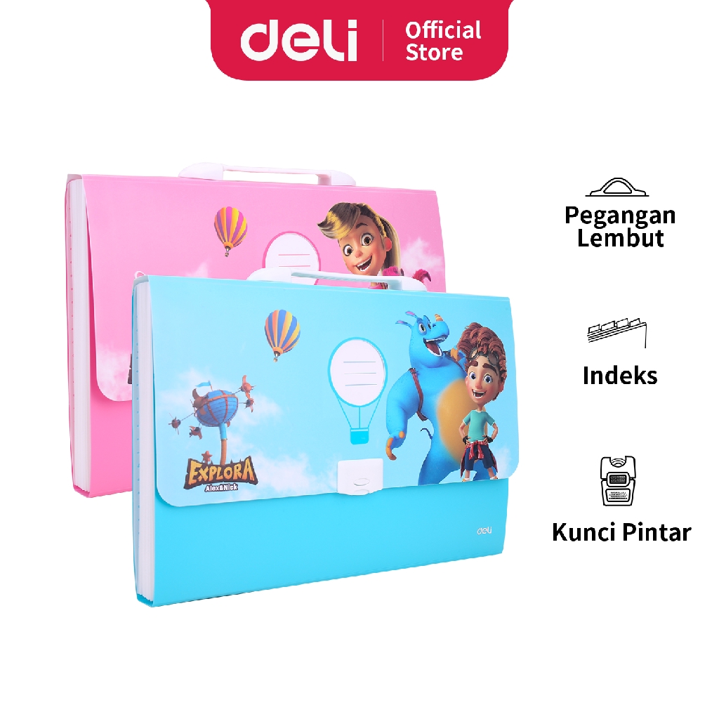 

Deli Expanding File Sekolah Desain Explora dengan penutup push lock untuk keamanan file EZ60502