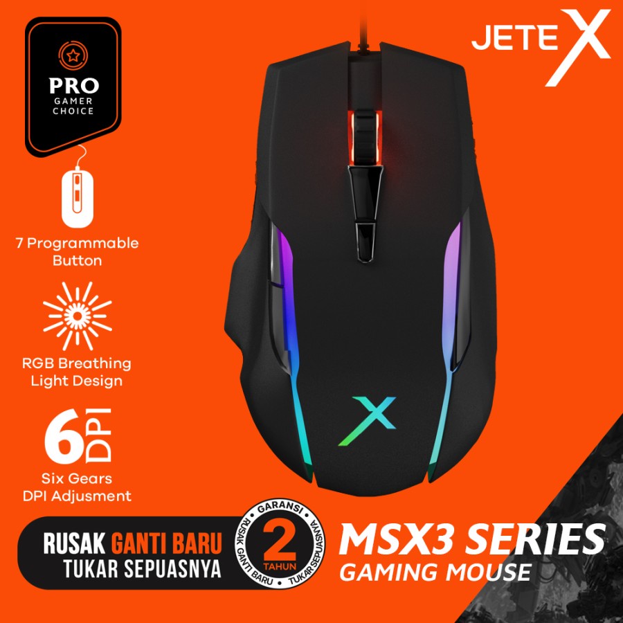 Mouse Gaming RGB JETE MSX3 7 Programmable Button