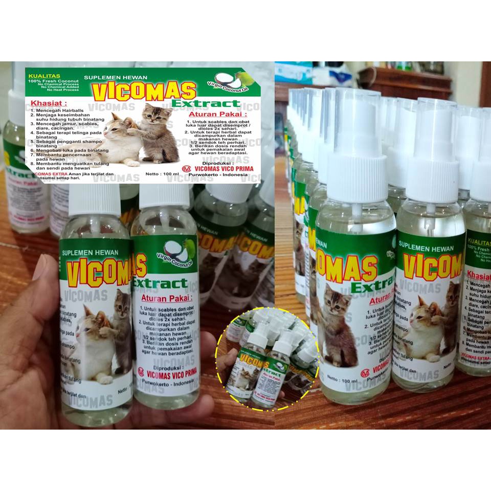 Obat Diare Anak Kucing 1 Bulan | Vco Vicomas Extract Spray 100ml