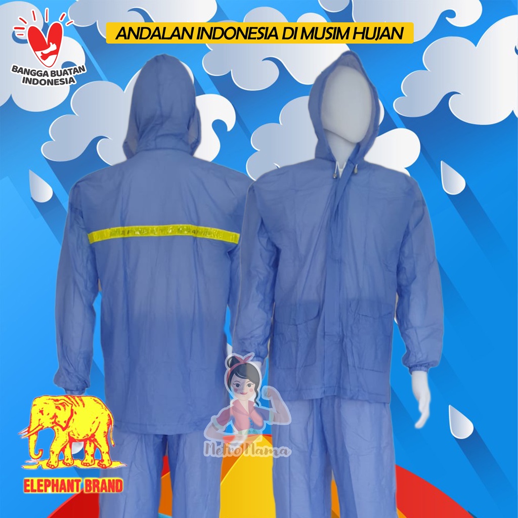 Jas hujan Setelan Jaket Celana JC HEMAT GAJAH Mantel Raincoat ELEPHANT BRAND