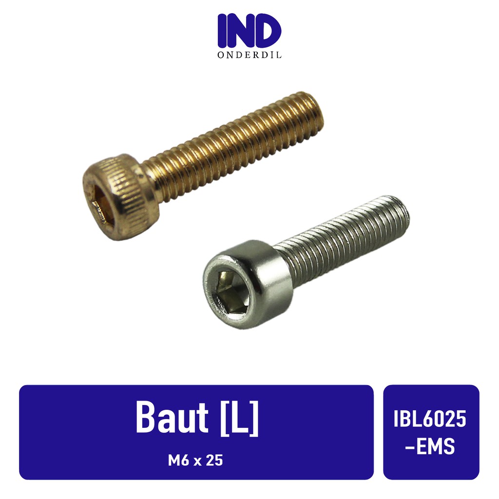 Baut-Baud-Bolt L-L5 M6x25-6X25-M 6 x 25 Kunci-K 5 P-Pitch 1