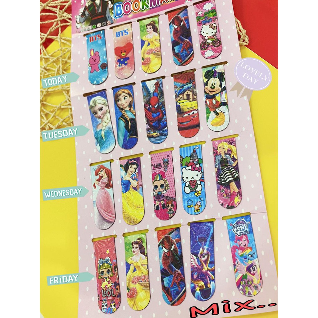 MAGNET PEMBATAS BUKU KARAKTER / PEMBATAS BOOKMARK KARAKTER STICKY IMPORT