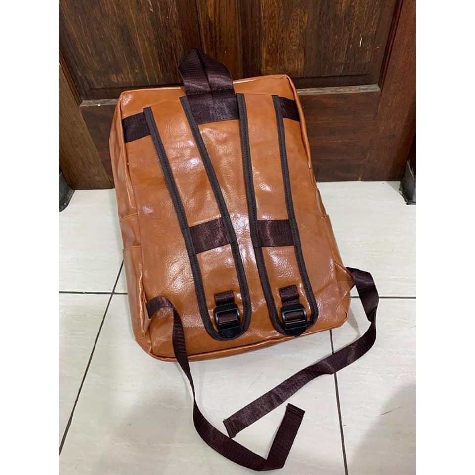 TAS RANSEL PRIA KULIT IMPORT SEMI ORI / RANSEL LAPTOP