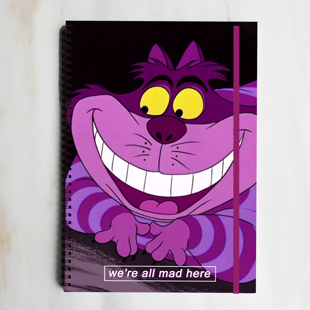 

CHESIRE MAD Quote Spiral Ruled Notebook Diary Journal Buku Tulis Catatan Sekolah Kuliah