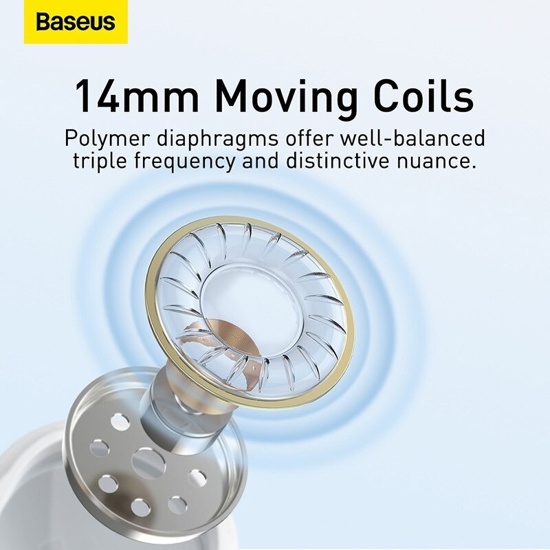 BASEUS HEADSET HANDSFREE ENCOK JACK 3.5MM WIRED EARPHONE H17 MIC